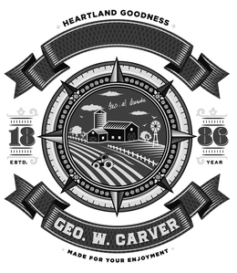 HEARTLAND GOODNESS GEO. W. CARVER 18 86 ESTD. YEAR GEO. W. CARVER MADE FOR YOUR ENJOYMENT trademark
