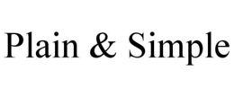 PLAIN & SIMPLE trademark