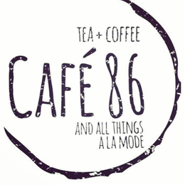CAFE 86 TEA + COFFEE AND ALL THINGS A LA MODE trademark