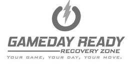 GAMEDAY READY RECOVERY ZONE YOUR GAME, YOUR DAY, YOUR MOVE. trademark