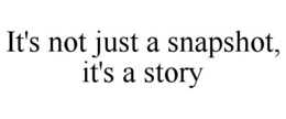 IT'S NOT JUST A SNAPSHOT, IT'S A STORY trademark
