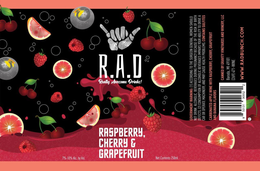 R.A.D REALLY AWESOME DRINKS! RASPBERRY, CHERRY & GRAPEFRUIT trademark
