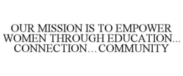 OUR MISSION IS TO EMPOWER WOMEN THROUGH EDUCATION... CONNECTION...COMMUNITY trademark