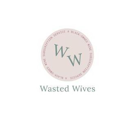 THE LETTERS W W ARE IN A CIRCLE AND BELOW IT ARE THE WORDS WASTED WIVES trademark