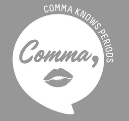 COMMA, COMMA KNOWS PERIODS trademark