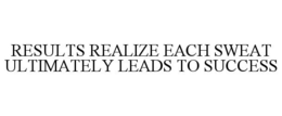 RESULTS REALIZE EACH SWEAT ULTIMATELY LEADS TO SUCCESS trademark