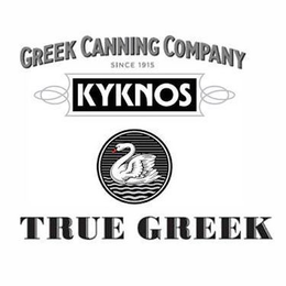 GREEK CANNING COMPANY SINCE 1915 KYKNOS TRUE GREEK trademark