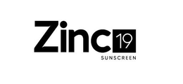 ZINC19 SUNSCREEN trademark