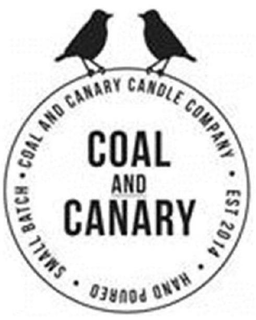 COAL AND CANARY COAL AND CANARY CANDLE COMPANY · EST 2014 · HAND POURED · SMALL BATCH · trademark