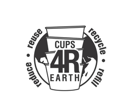 CUPS 4R EARTH REDUCE REUSE RECYCLE REFILL trademark
