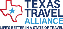 TEXAS TRAVEL ALLIANCE LIFE'S BETTER IN A STATE OF TRAVEL trademark