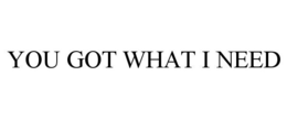 YOU GOT WHAT I NEED trademark