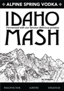 IDAHO MASH ALPINE SPRING VODKA FERMENTED WITH OUR FAMOUS DELICIOUS POTATOS trademark