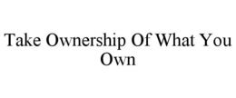 TAKE OWNERSHIP OF WHAT YOU OWN trademark