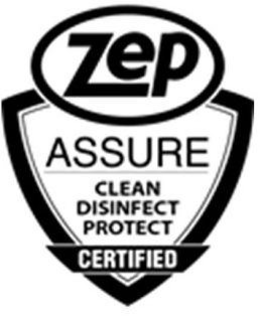 ZEP ASSURE CLEAN DISINFECT PROTECT CERTIFIED trademark