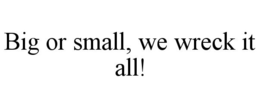 BIG OR SMALL, WE WRECK IT ALL! trademark