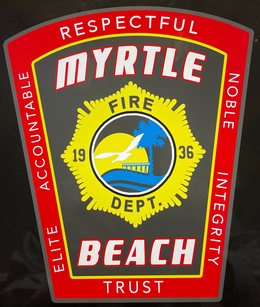 MYRTLE BEACH FIRE DEPT. 1936 RESPECTFUL NOBLE INTEGRITY TRUST ELITE ACCOUNTABLE trademark