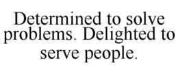 DETERMINED TO SOLVE PROBLEMS. DELIGHTED TO SERVE PEOPLE. trademark