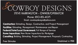 COWBOY DESIGNS trademark