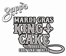 ZAPP'S MARDI GRAS KING CAKE FLAVORED CORN SNACK BALLS trademark