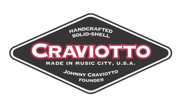 HANDCRAFTED SOLID-SHELL CRAVIOTTO MADE IN MUSIC CITY, U.S.A. JOHNNY CRAVIOTTO FOUNDER trademark