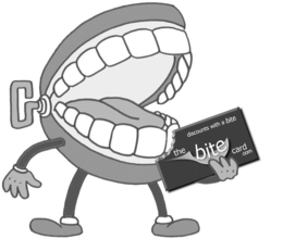DISCOUNTS WITH A BITE THE BITE CARD.COM trademark