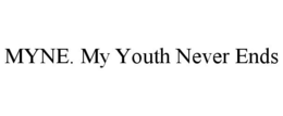 MYNE. MY YOUTH NEVER ENDS trademark