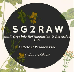 SG2RAW 100% ORGAINIC RESTIMULATION & RETENTION OILS SULFATE & PARABEN FREE "NATURE'S RAIN" trademark