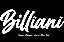 BILLÏANÏ JAPAN · GERMANY · LONDON · NEW YORK trademark