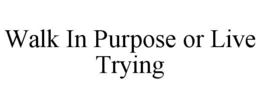 WALK IN PURPOSE OR LIVE TRYING trademark
