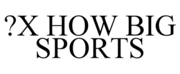 ?X HOW BIG SPORTS trademark