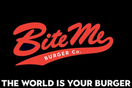 BITE ME BURGER CO. THE WORLD IS YOUR BURGER trademark