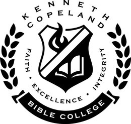 KENNETH COPELAND BIBLE COLLEGE, FAITH, EXCELLENCE, INTEGRITY trademark
