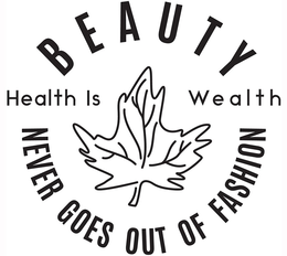 HEALTH IS WEALTH BEAUTY NEVER GOES OUT OF FASHION trademark