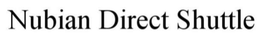 NUBIAN DIRECT SHUTTLE trademark