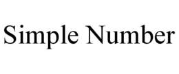 SIMPLE NUMBER trademark