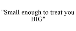 "SMALL ENOUGH TO TREAT YOU BIG" trademark