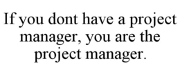 IF YOU DONT HAVE A PROJECT MANAGER, YOU ARE THE PROJECT MANAGER. trademark