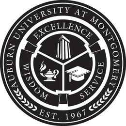 AUBURN UNIVERSITY AT MONTGOMERY EST. 1967 EXCELLENCE SERVICE WISDOM trademark