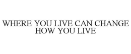 WHERE YOU LIVE CAN CHANGE HOW YOU LIVE trademark