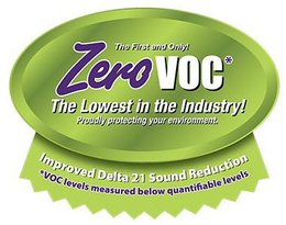 THE FIRST AND ONLY! ZERO VOC* THE LOWEST IN THE INDUSTRY! PROUDLY PROTECTING YOUR ENVIRONMENT. IMPROVED DELTA 21 SOUND REDUCTION *VOC LEVELS MEASURED BELOW QUANTIFIABLE LEVELS trademark