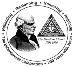 THE FREEDOM CHURCH 1796-1996 · REFLECTING · RECLAIMING · RENEWING · REJOICING · THE BICENTENNIAL CELEBRATION · 200 YEARS WITH JESUS · AMEZ AFRICAN METHODIST EPISCOPAL ZION CHURCH FOUNDED 1796  JAMES VARICK trademark