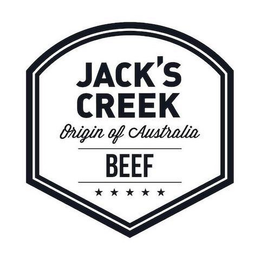 JACK'S CREEK, ORIGIN OF AUSTRALIA BEEF trademark