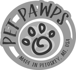 PET PAWPS MADE IN PETOSKY, MI, USA trademark