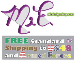 MIE MIEDESIGNSSHOP.COM FREE STANDARD MIE SHIPPING TO US48 AND ARMED FORCES trademark