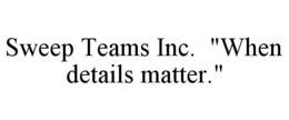 SWEEP TEAMS INC. "WHEN DETAILS MATTER." trademark