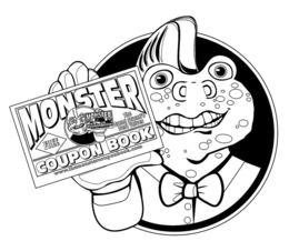 MONSTER COUPON BOOK FREE THE GRAND STRAND'S BEST VALUES WWW.THEMONSTERCOUPONBOOK.COM trademark