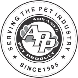 APP ADVANCE PET PRODUCT SERVING THE PET INDUSTRY SINCE 1995 trademark