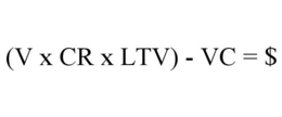 (V X CR X LTV) - VC = $ trademark