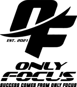 ONLY FOCUS EST 2021 "SUCCESS COMES FROM ONLY FOCUS" trademark
